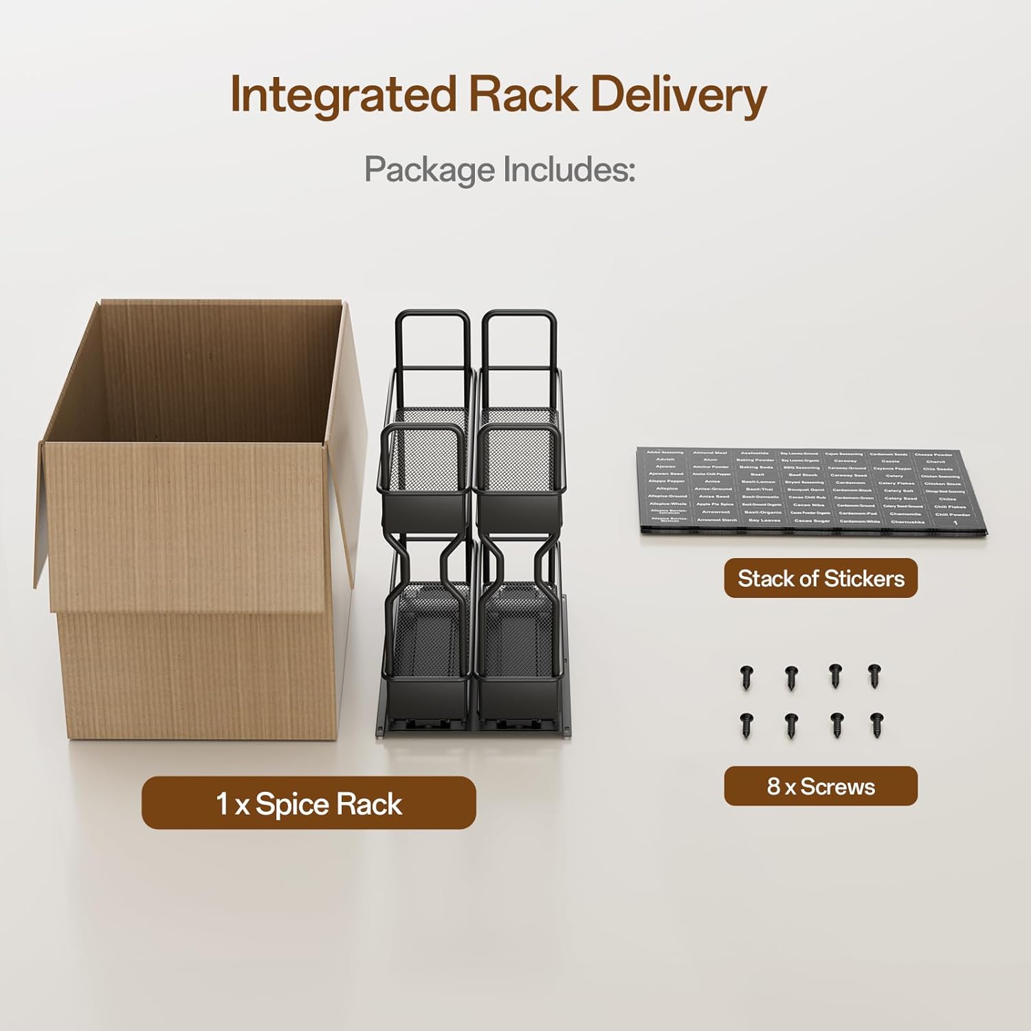 BTGGG Pull Out Spice Rack for Inside Cupboard 2 Tier Sliding Spice Rack Vertical Pull Out Cabinet Organiser Rack Easy to Install Metal Spice Organiser Seasoning Organiser for Kitchen Cupboard Cabinet - Image 4