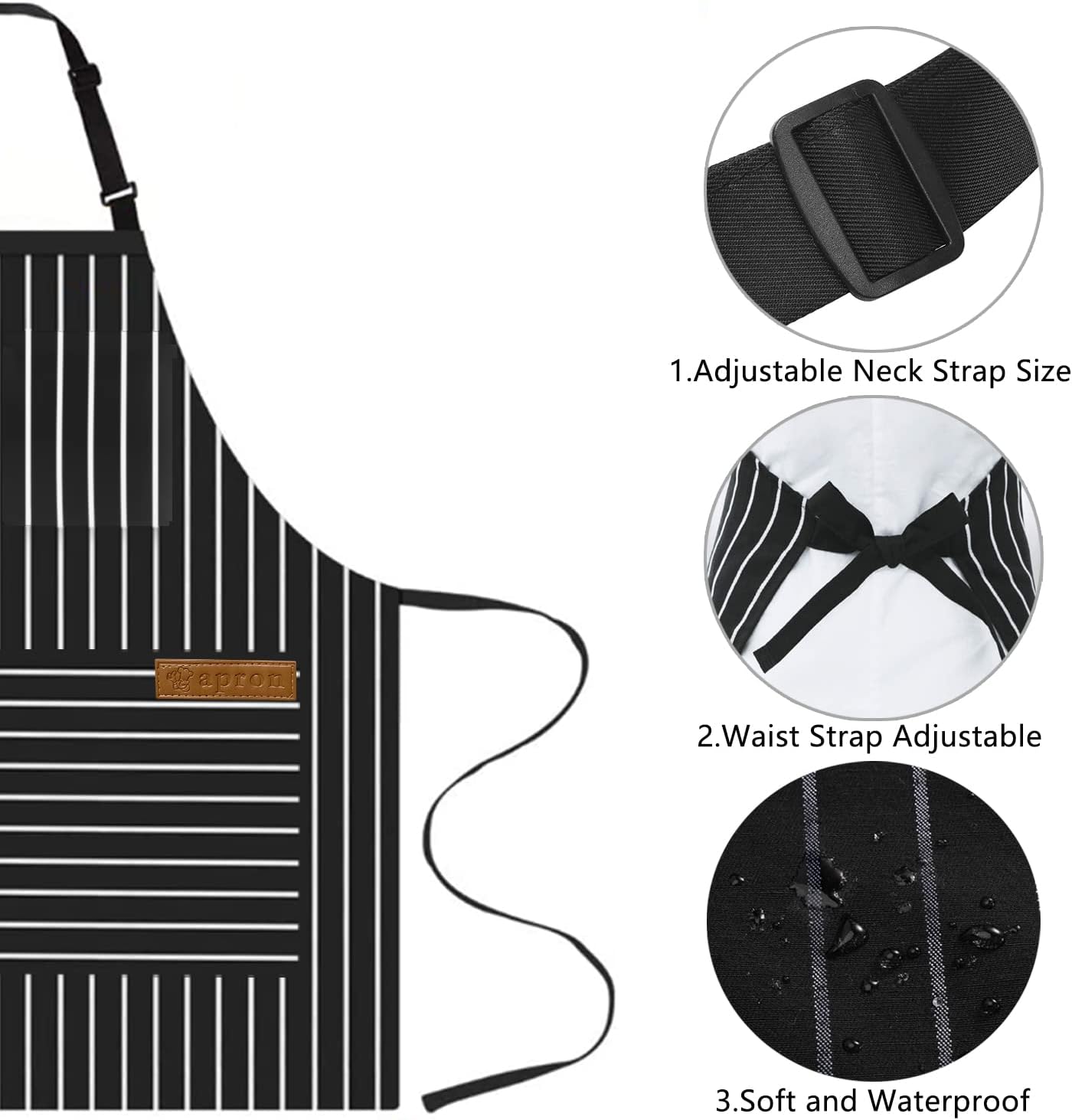 OWill Adjustable Apron Unisex Apron with Pocket Cooking Kitchen Accessories Chef Aprons for Women Men Home Kitchen Butchers BBQ Restaurant - Image 4
