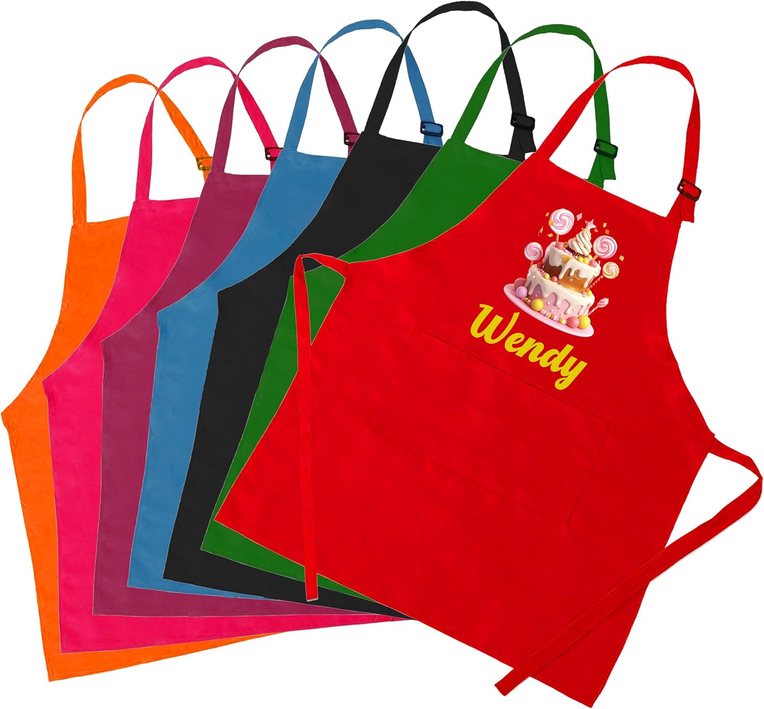 Customise Kids Apron and Chef Hat Personalized Child Apron with Name Custom Kids Apron and Chef Hat Adjustable Cooking Baking Kitchen Painting Boys Girls Gift - Image 4