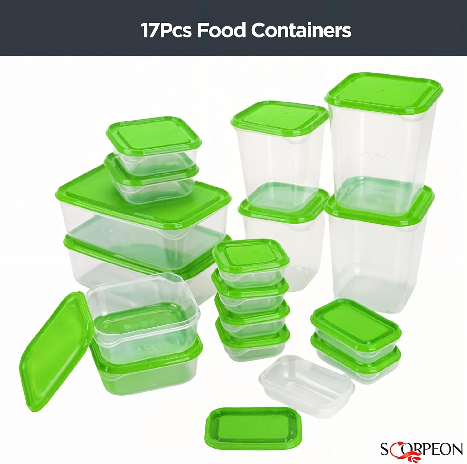 17-Pack Food Storage Containers – BPA-Free, Airtight & Leakproof – Microwave, Freezer & Dishwasher Safe – Cereal, Pasta, Salad, Soup, Meal Prep (180ml–2060ml) - Image 2
