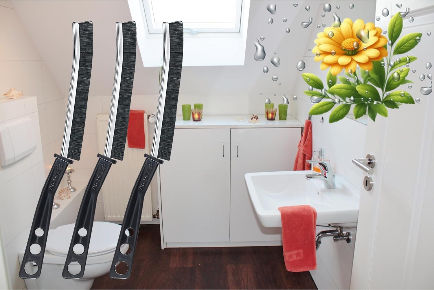 Upgraded 2025 3PCS Crevice Cleaning Brush, Bathroom Tile Groove Gap Cleaning Brush, scrubbing brush, grout cleaning brush, Ultimate Cleaning Tool for Windows, Grout and Small Spaces - Image 2