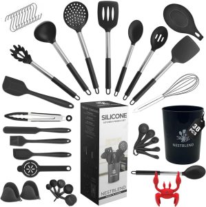 Nonstick Black Steel Kitchen Utensi...