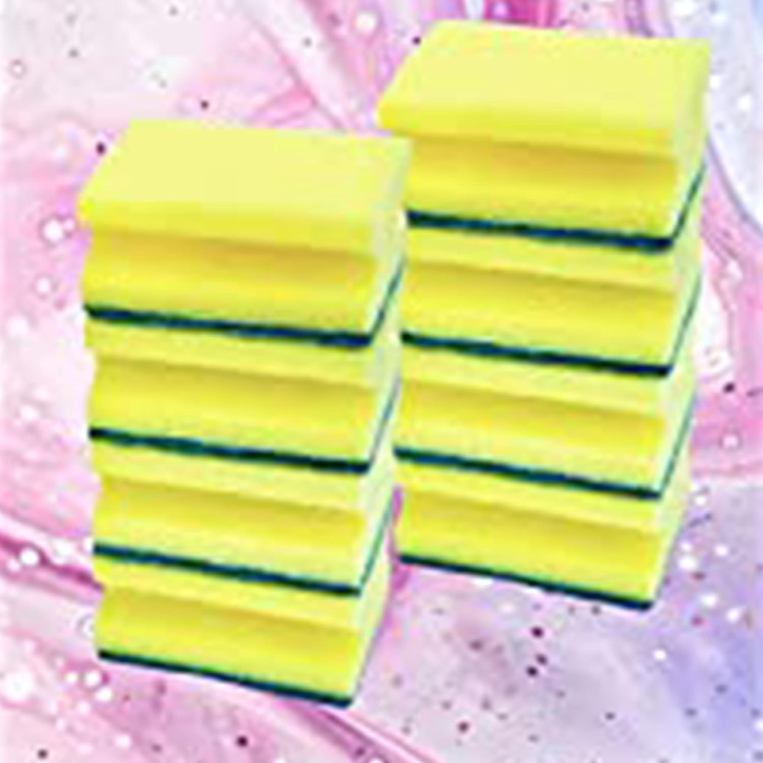 HomeSmith Handgrip Sponge Scourer High Density Foam Yellow Standard, Pack of 10 - Image 3