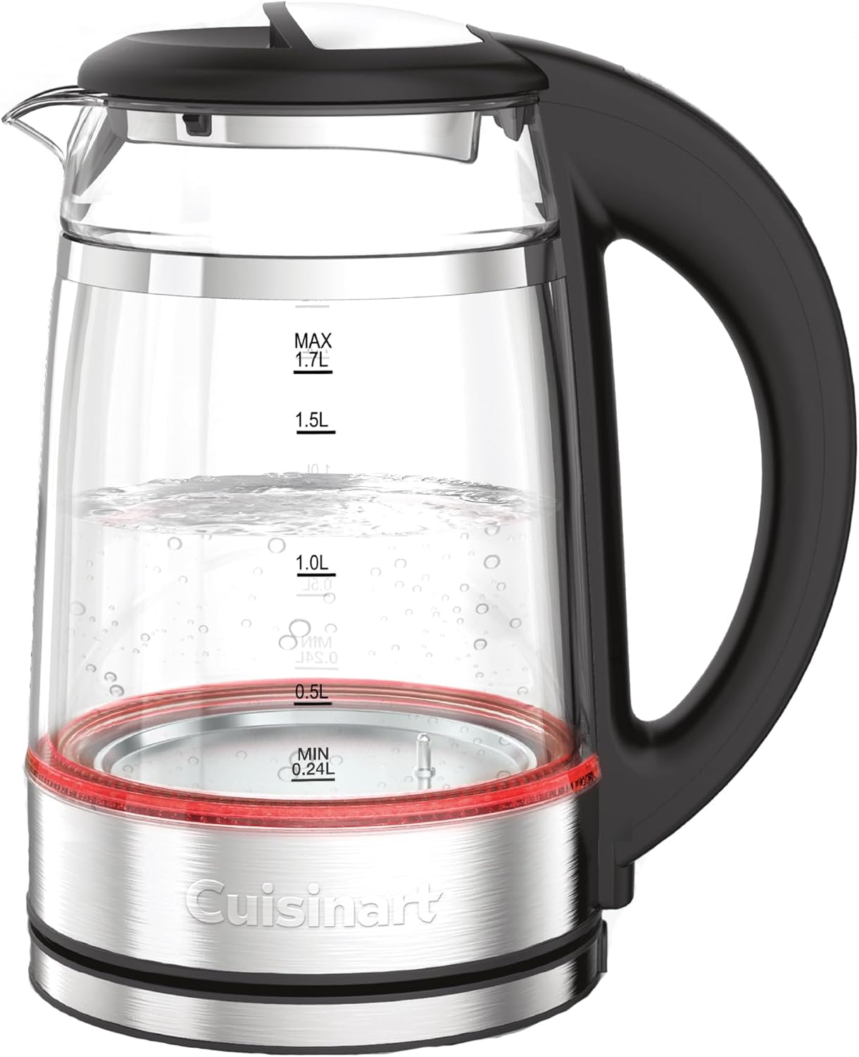 Cuisinart 1.7L Glass Kettle with Touch Screen Variable Temperature Control|Double Walled Glass, Safe to Touch| Illumination|3KW Rapid Boil|BPA-Free|Non-Drip Spout|360° Swivel Base|One-Cup Marking