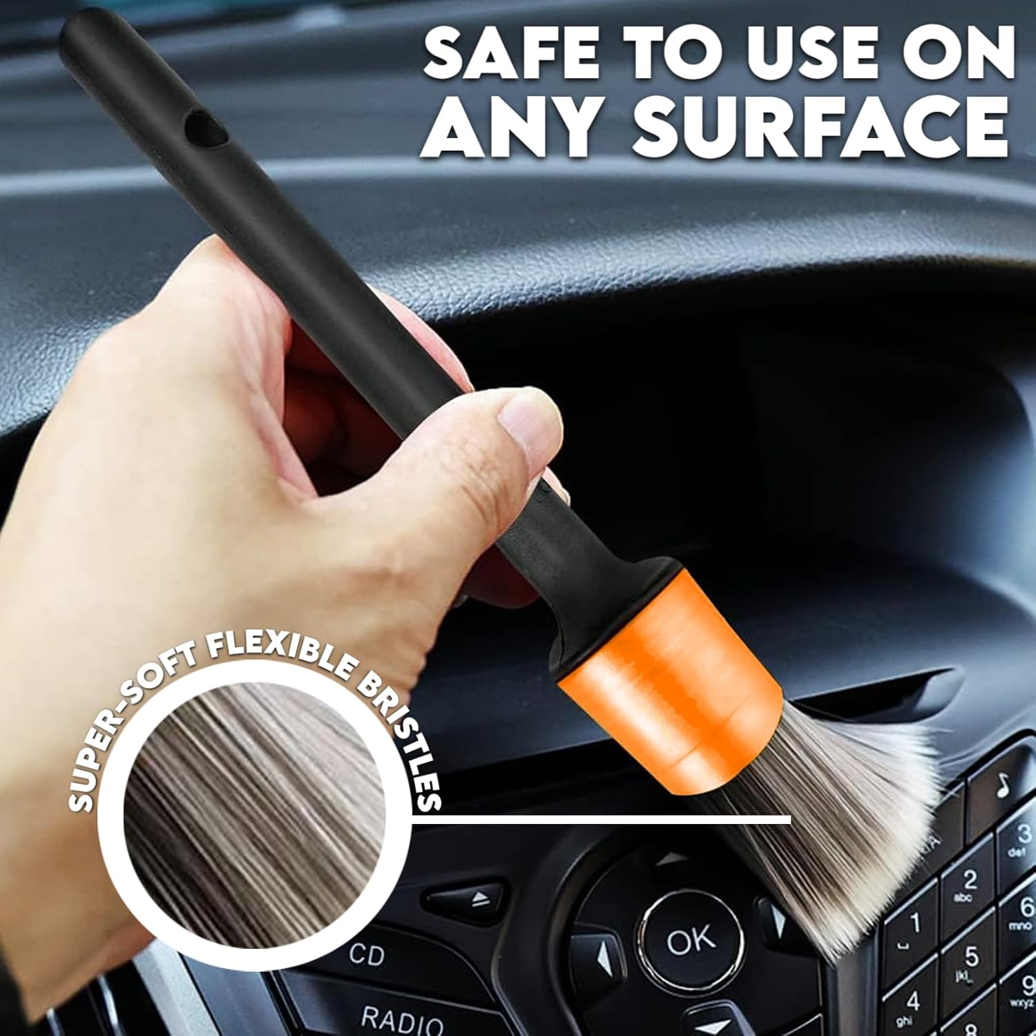 Xtremeauto Car Detailing Brushes Set - 5pc Professional Detailing Brushes, Ultra Soft Brush, Non Scratch For Cleaning Car Interior & Wheels, Delicate Valeting Interior Detail Brushes Alloy Wheels - Image 6