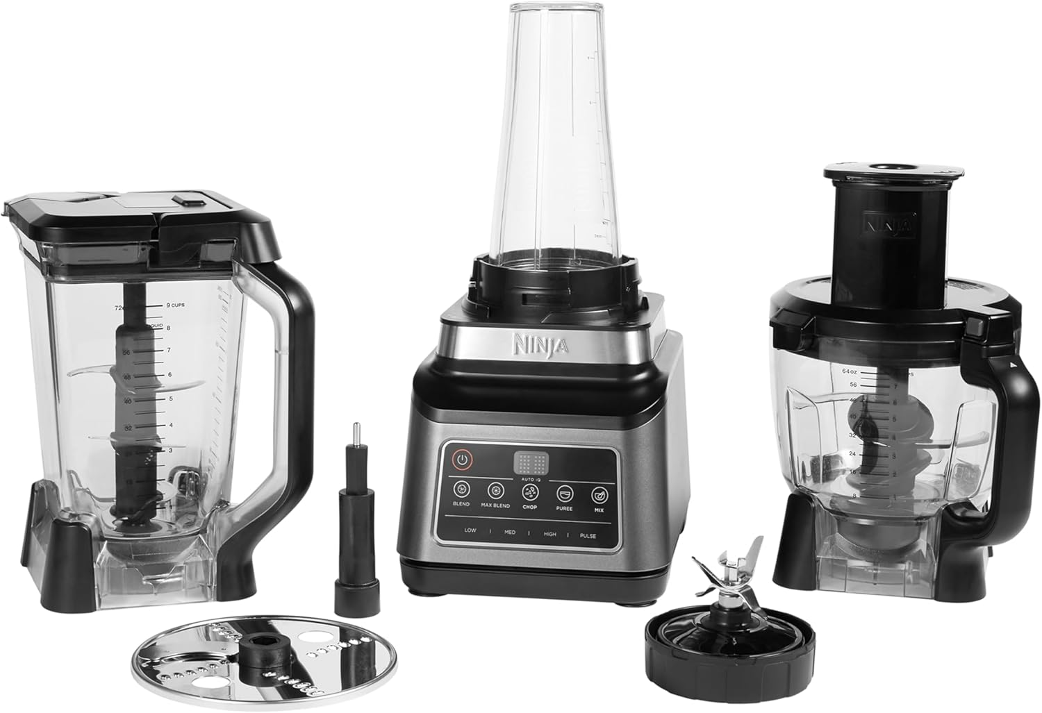 Ninja 3-in-1 Food Processor & Blender with 5 Automatic Programs: Blend, Max Blend, Chop, Mix, Puree, 1.8L Bowl, 2.1L Jug, 700ml Cup, 1200W, Dishwasher Safe Parts, Auto-iQ, Black BN800UK - Image 10