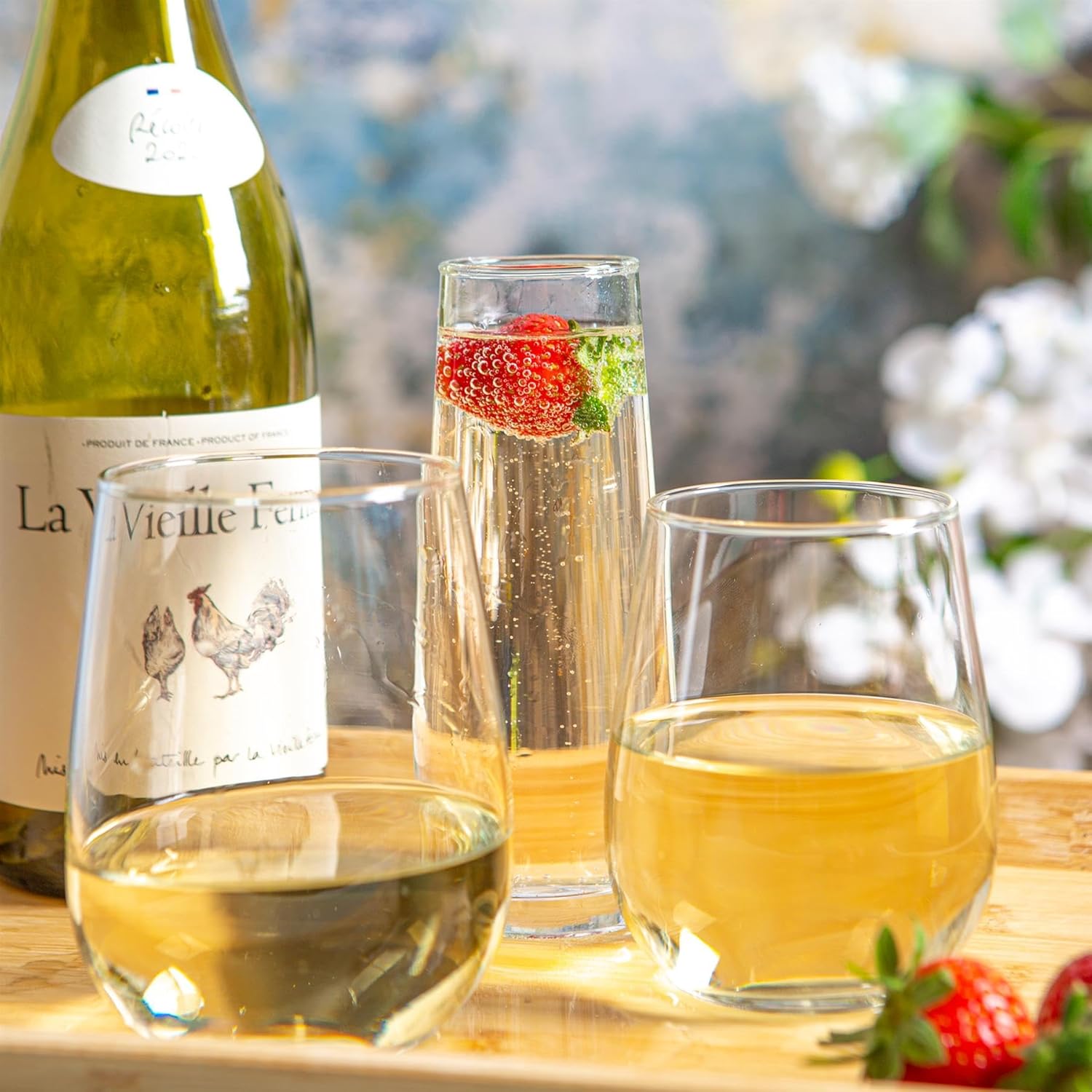 LAV 12x Clear 360ml Gaia Stemless White Wine Glasses - Large Kitchen Water Gin Cocktail Party Glass Tumbler Goblets Set - Image 5
