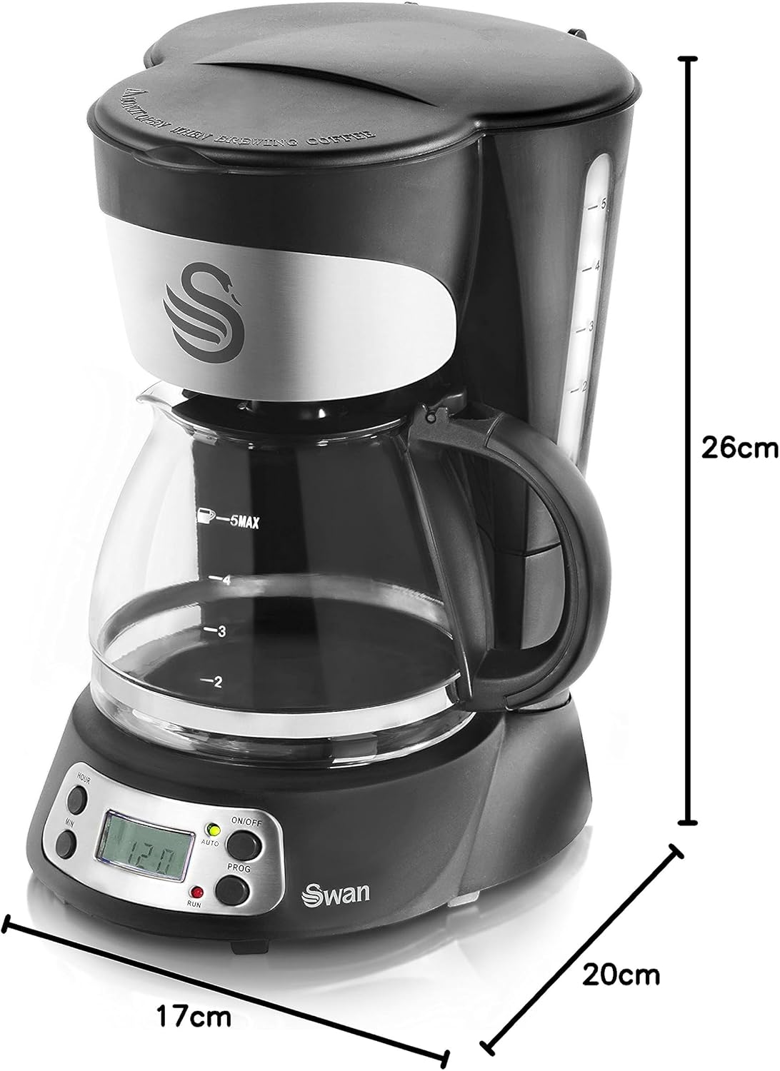 Swan SK13130N Programmable Coffee Maker with Keep Warm Function, LCD Timer, 750ml, 700W, Black - Image 8