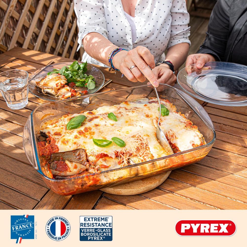 Pyrex 8023510 Set of 3 Borosilicate Glass Oven Plates – Extreme Resistance – Made in France - Image 3