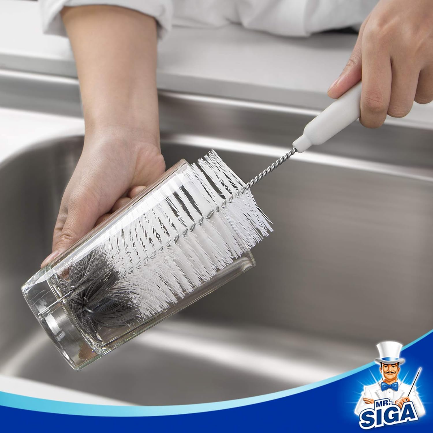 MR.SIGA Bottle Brush Cleaning Set with Storage Holder 5 Pack, Straw Cleaner Brush for Long Narrow Neck Bottles, Water Bottles, Baby Bottles, Tumblers, Drinking Glasses, Strews - Image 5