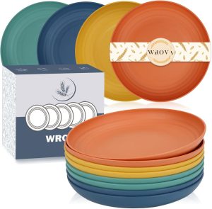 Wrova Plastic Plates Reusable Set o...