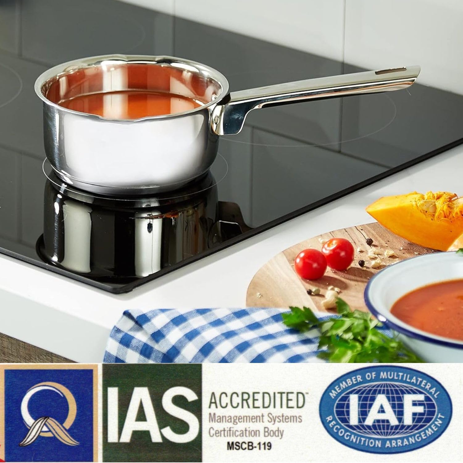 Penguin Home Stainless Steel Milk Pan 14cm/1 Litre Capacity/Double Sided Pouring Lips/Suitable for Induction, Ceramic, Gas & Electric Hobs/Versatile Cooking Pot/Saucepan/Small Milk Pot/Dishwasher Safe - Image 3