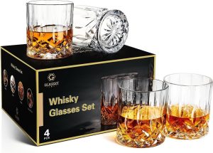 GLASKEY Whiskey Glasses Set of 4,32...