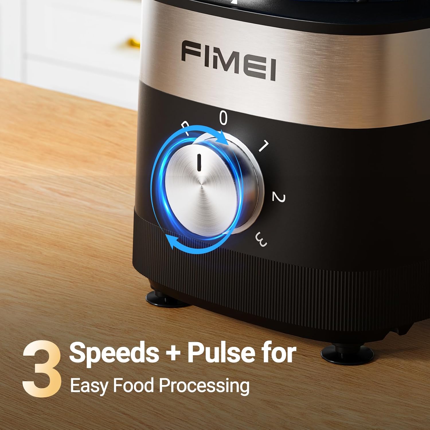 FIMEI Multifunctional Food Processor, 3 Speeds and Pulse Function, 1.5L Chopper, Dough Kneader, Shredder, Reversible Slicer, Emulsifying Disc, Double Lock Protection, Compact and Easy to Store, 800W - Image 4