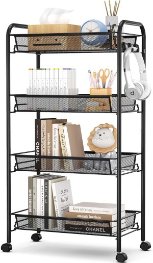 APEXCHASER 4-Tier Rolling Cart,Easy...