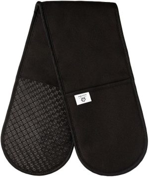Black Double Oven Gloves Heat Resis...