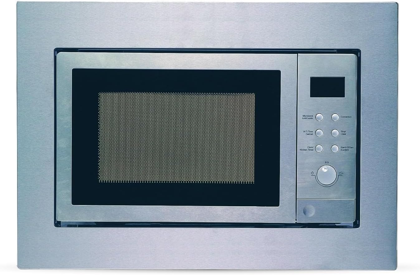 Cookology BIM25LWO Integrated Microwave and Grill in Silver - Compact 25 Litre Capacity - 900W - Built-in Microwave 60cm - 10 Auto Cooking Presets - Child Lock