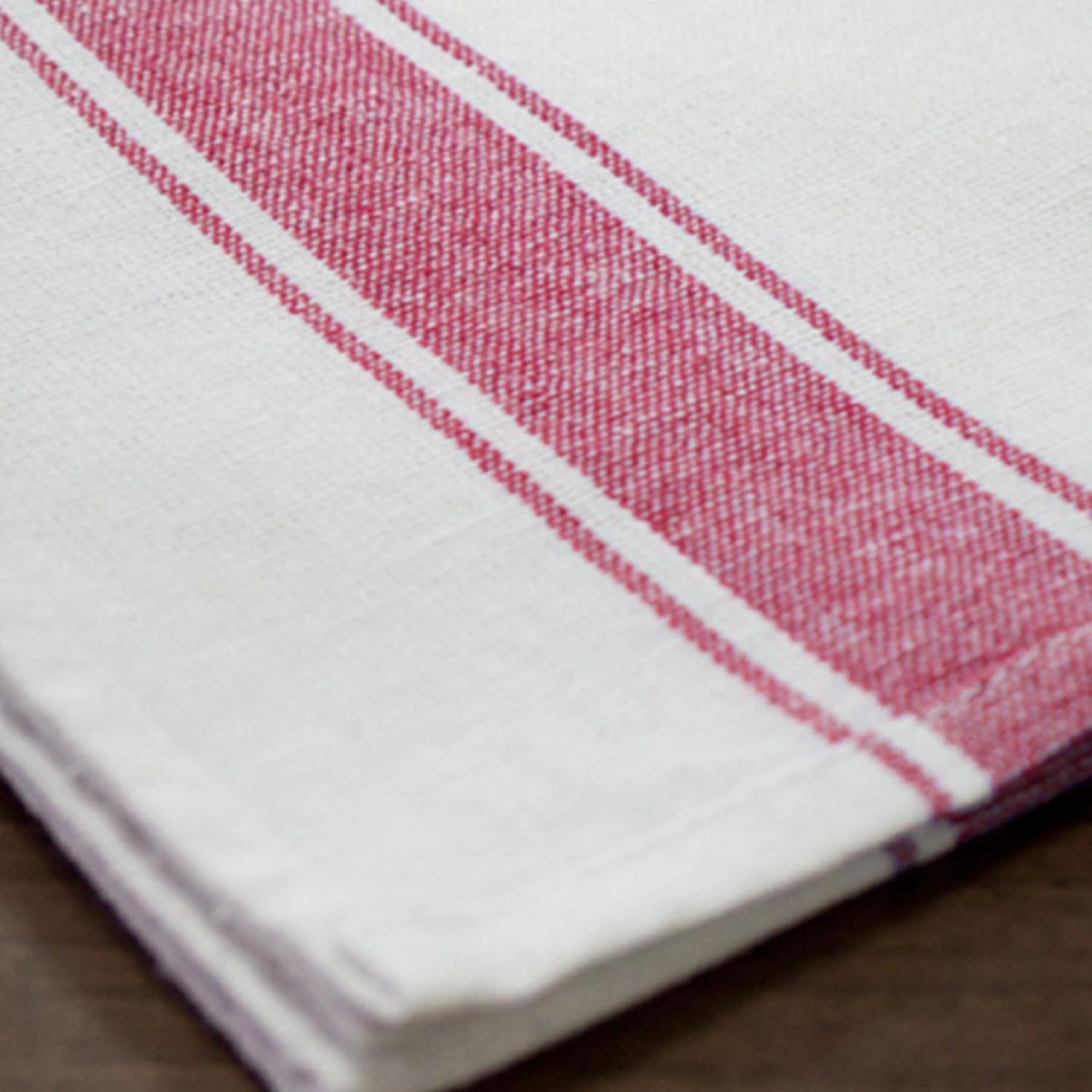 Vision Linens Union Linen Pack Of 5 Kitchen Glass Cloth Tea Towel Assorted Red, Blue & Green Striped, 51 x 76cm (20” x 30”), For Drying & Polishing, Cotton Rich, Absorbent, Catering, Professional - Image 3