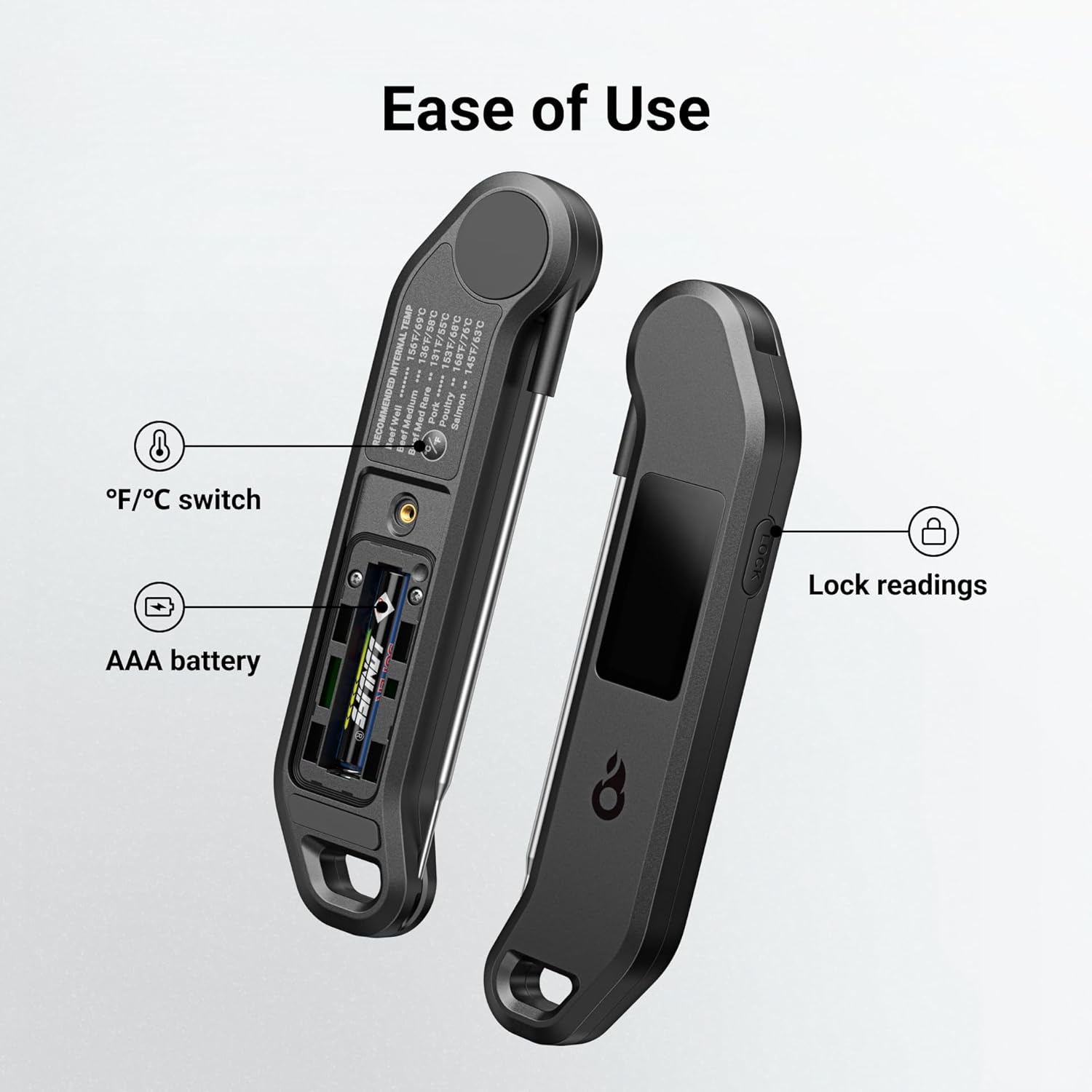 ThermoMaven Meat Thermometer Digital - 1s Instant Read, Food Cooking Thermometer Precise ±0.3℃ NIST Certified, IP65 Waterproof Magnetic Store, Large Bright LED Display, Home Kitchen BBQ Grill Oven - Image 9