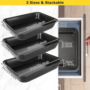 4PCS Baking Trays for Oven Non Stic...