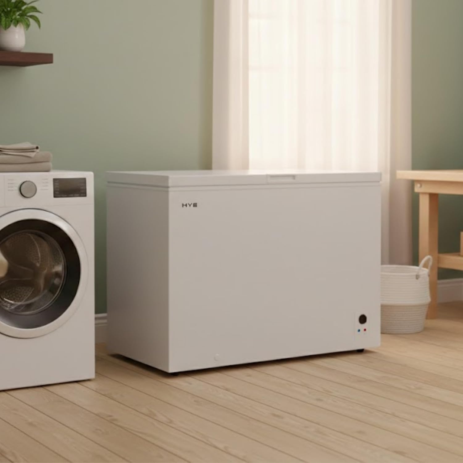HYE Chest Freezer - 299L Freezer, Quiet 41 dB Operation, Mechanical Temperature Control, Freestanding Design, White, Perfect For Utility Rooms, Garages & Outbuildings - RF01CF299W24 - Image 7