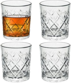 GEEZY Set of 4 Whisky Glasses 230ML...