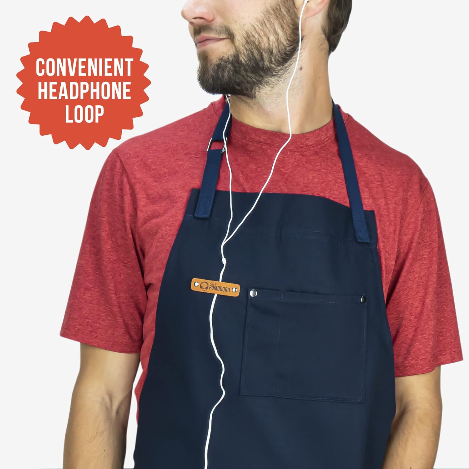 Chef Pomodoro Chef Apron - Top Recommended - Adjustable Pockets, Bibs - Designed for Home, Kitchen, BBQ, Grill Use - Image 4