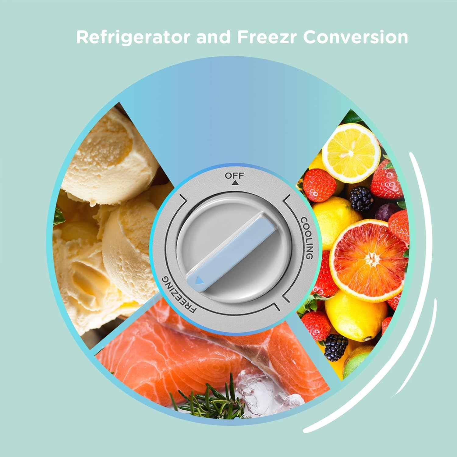 COMFEE' RCC146WH2UK(E) 143L Freestanding Chest Freezer, Refrigeration and Freezer Conversion, Inverter Compressor, 4 Star Freezer Rating, Quiet 37dB, Suitable for Outbuildings & Garages, White - Image 5