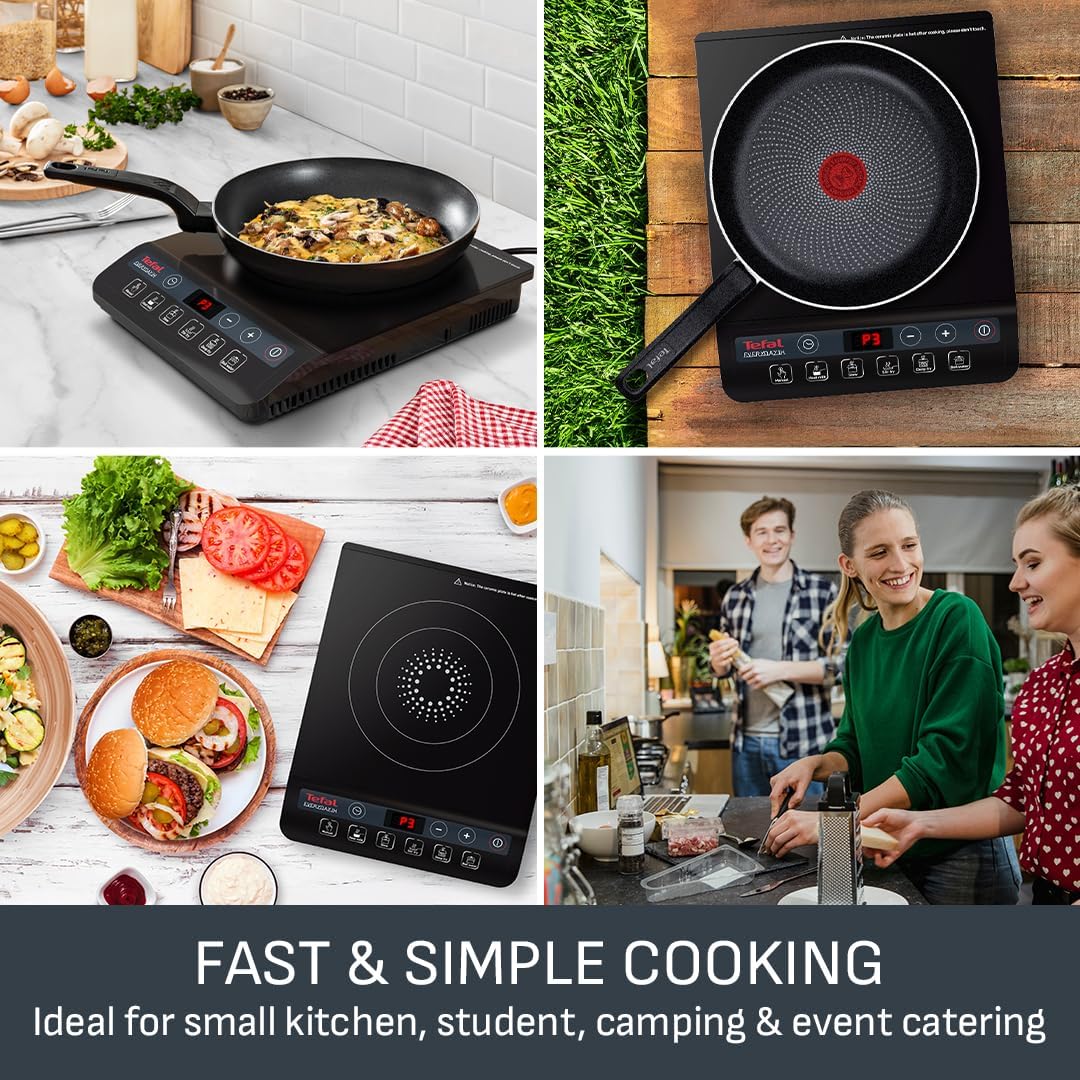 Tefal Everyday Portable Electric Induction Hob, 2 hours timer, 6 functions, 9 power level, 2100W, Kitchen, Student, Cooking, Caravan, Party, Black, IH201840 - Image 7
