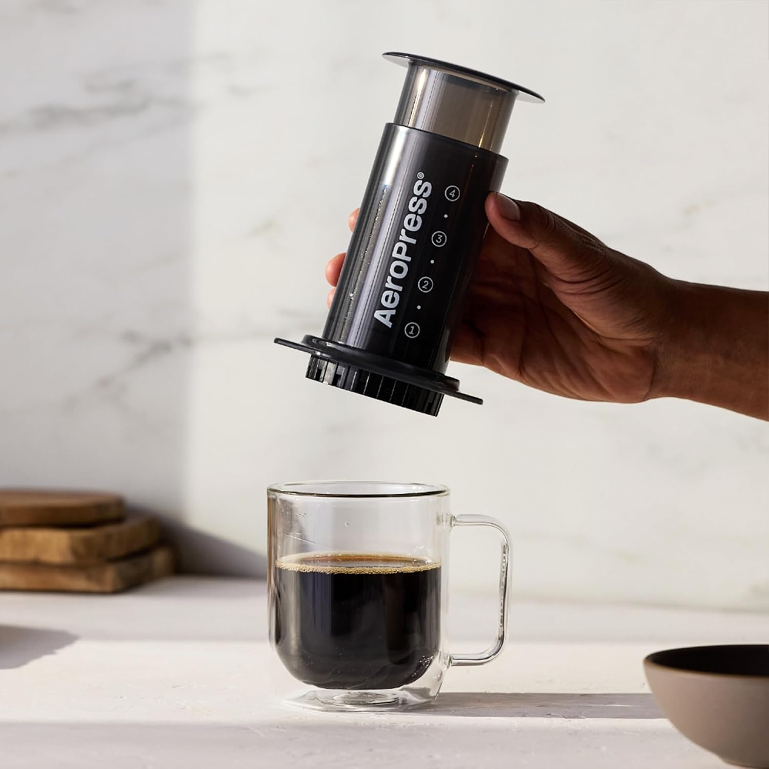 AeroPress Original Coffee and Espresso-style Maker, Barista Level Portable Coffee Maker with Chamber, Plunger, & Filters, Quick Coffee and Espresso Maker - Image 5