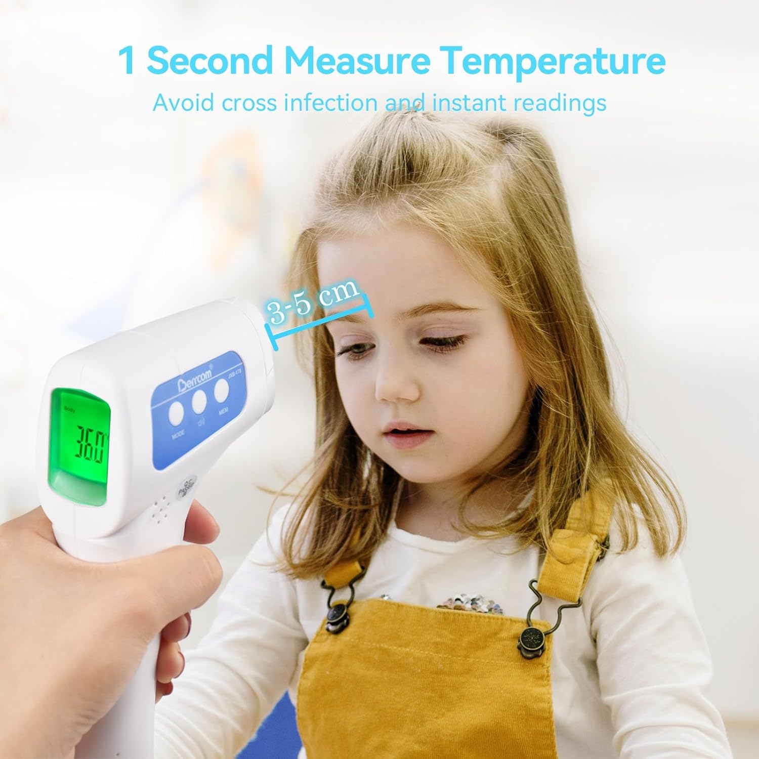 Berrcom Forehead Digital Thermometer for Adults and Children Non Contact Medical Baby Infrared Digital Thermometer with Instant Reading, Fever Alarm - Image 5