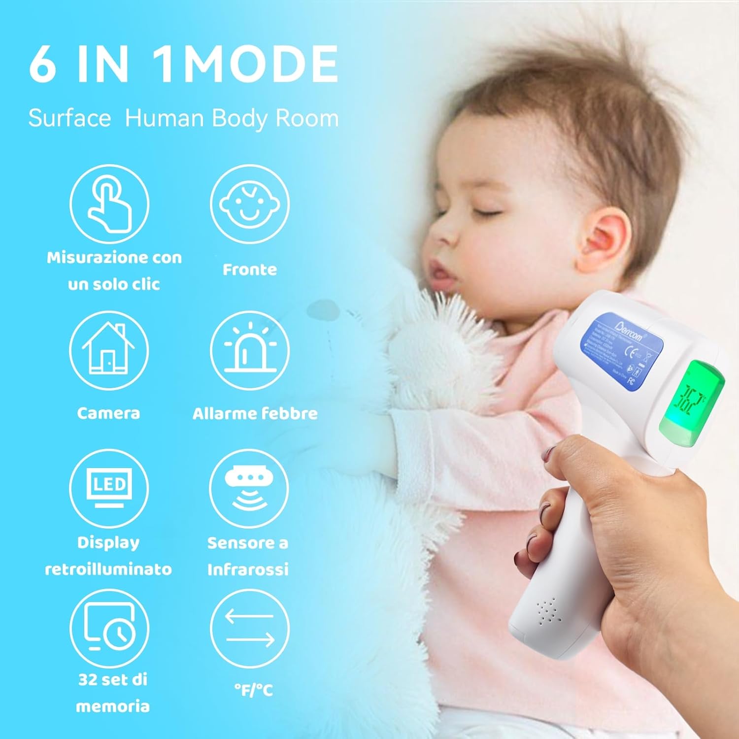 Berrcom Forehead Digital Thermometer for Adults and Children Non Contact Medical Baby Infrared Digital Thermometer with Instant Reading, Fever Alarm - Image 3