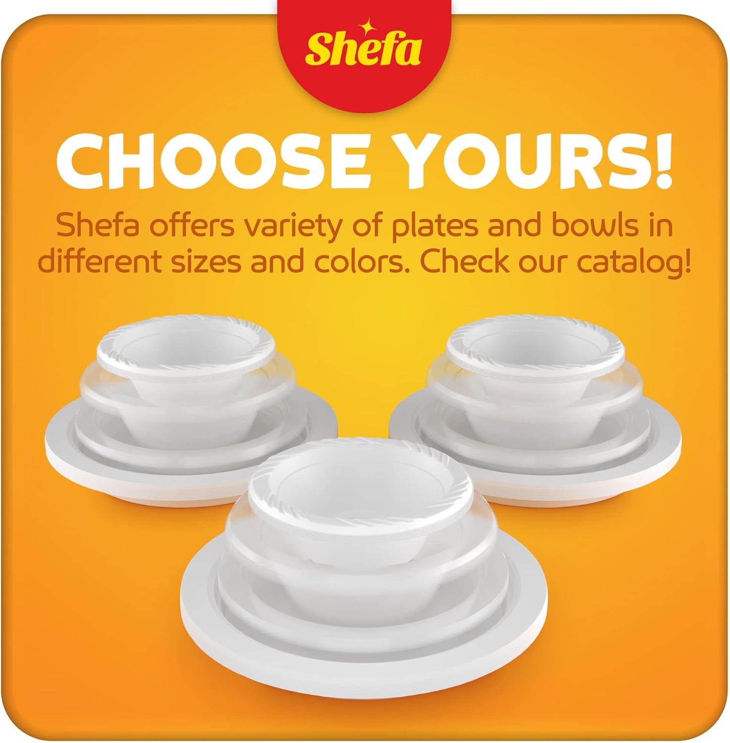 Shefa 100 White 12 oz Bowls - Reusable & Washable Reusable Plate, Heavy Duty Dinnerware, Microwave-Safe Crockery - Ideal for Birthday, Parties, Camping, Catering - Image 5