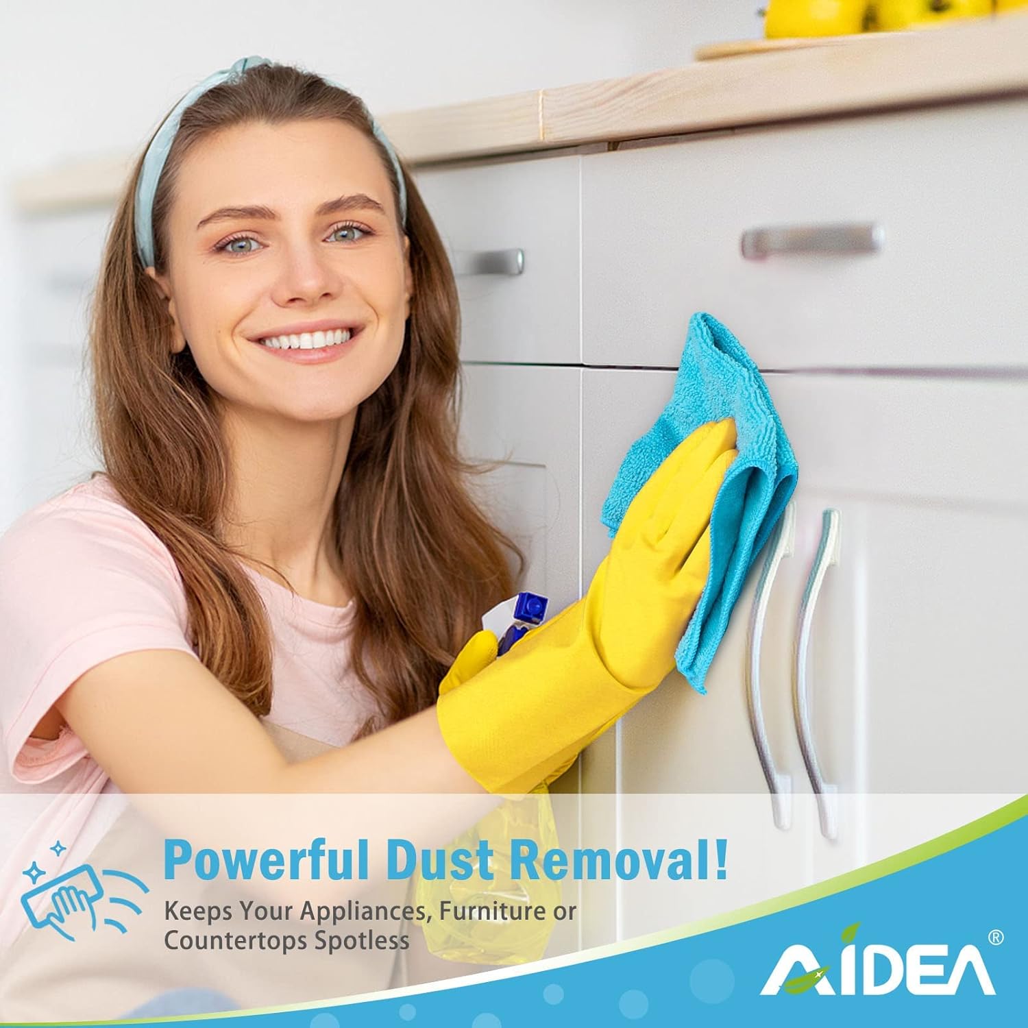 AIDEA Microfibre Cleaning Cloths Pack of 24, Multifunctional Reusable Cleaning Towels, Lint Free Streak Free Washable Cloth Duster for House, Kitchen, Car, Motorbike, Windows 30 x 30 cm - Image 4