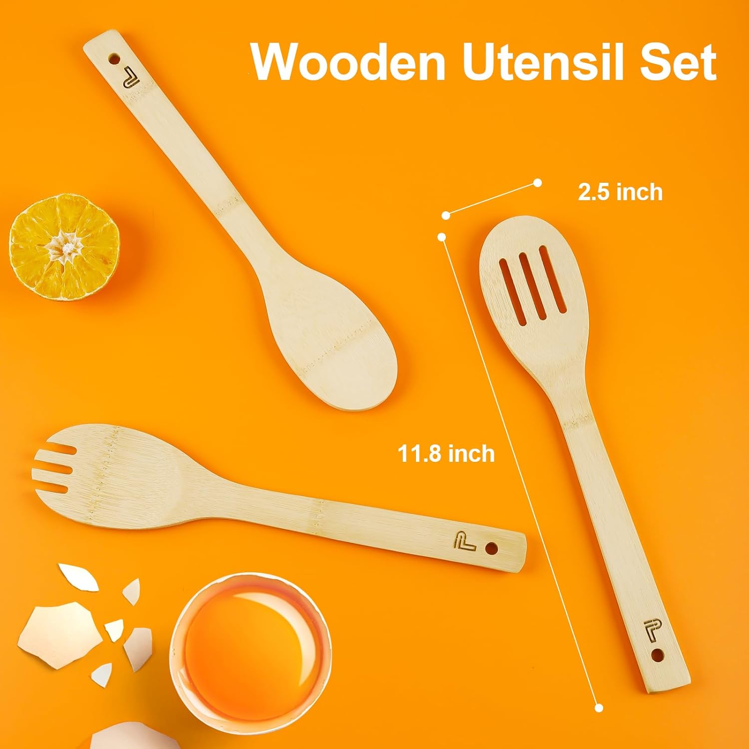 Wooden Spoons for Cooking,6 Piece Wooden Spoon Set,Wooden Spatula for Cooking,Slotted Wood Bamboo Spoon,Wooden Utensil Set,Premium Wood Kitchen Utensils - Image 4