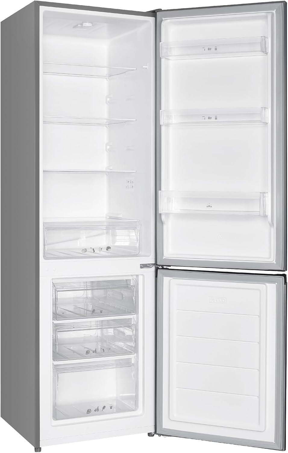 Abode Fridge Freezer 262 Litre Freestanding with Reversible Door, Adjustable Thermostat & Feet 70/30, 180cm High & 55cm Wide, LED Light, Stainless Steel A180FF552E1SS - Image 4