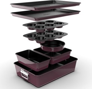 NutriChef Non-Stick Bakeware Set 8-...