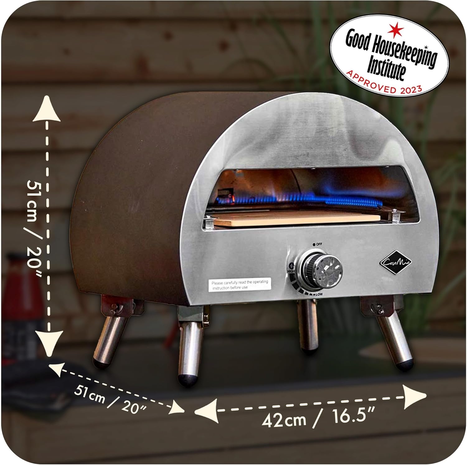 Casa Mia Bravo - 12 Inch Outdoor Gas Pizza Oven - Quick Heating, Portable, Stainless Steel Construction - 3 Year Guarantee - Image 4