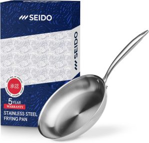 SEIDO Stainless Steel Frying Pan 24...