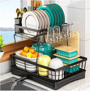 2 Tier Dish Drainer Rack – Di...