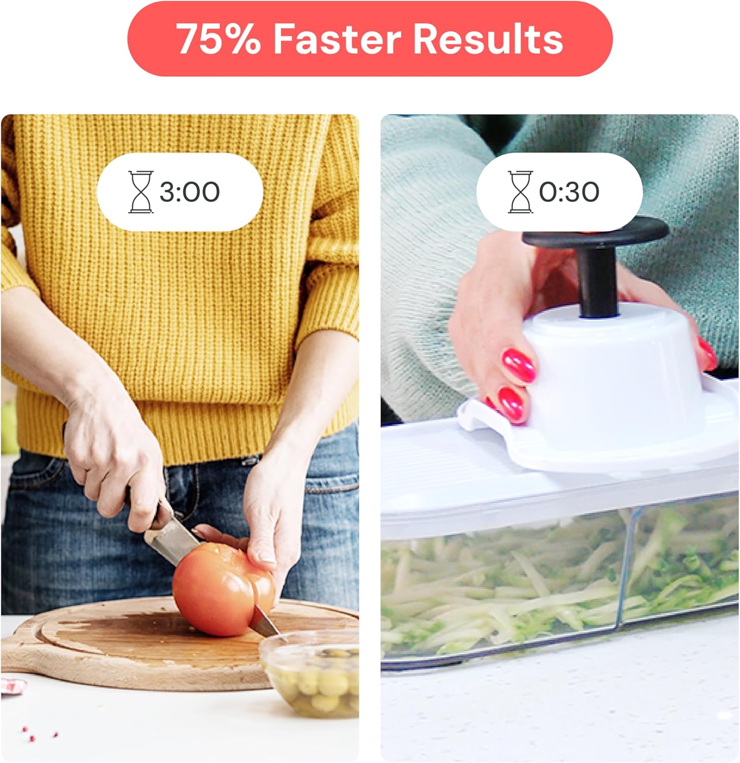 Fullstar Vegetable Chopper & Mandoline Slicer - Julienne Cutter Dicer Grater for Food Veg Onion Cucumber Tomato Salad Potato Cheese - Kitchen Gadgets & Accessories (Compact 6-in-1, White) - Image 3
