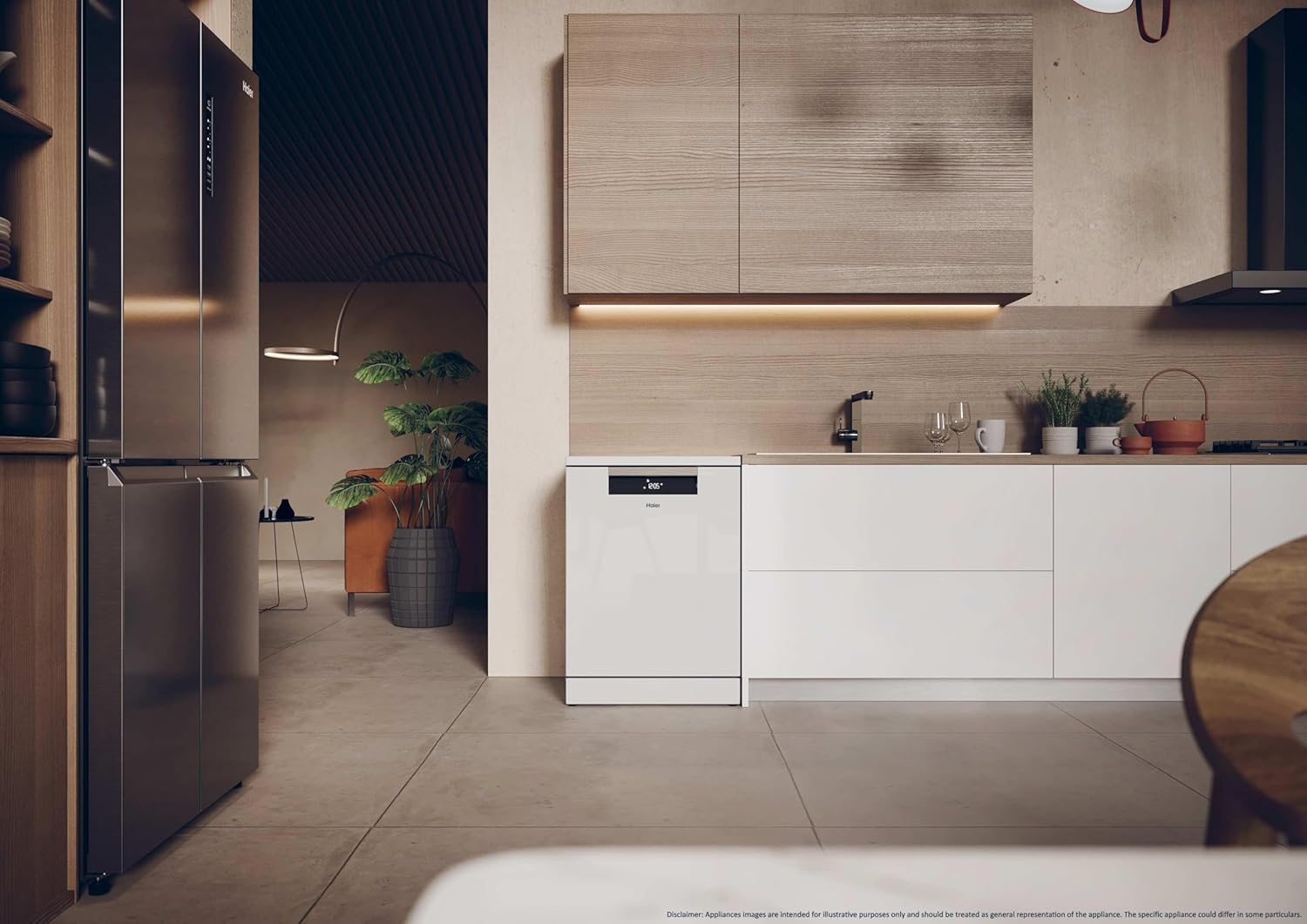 Haier, Pro Shine Series 7 XF 4A4M0W-80 Free Standing Full Size Dishwasher, 14 Place Settings, White, A Rated - Image 3