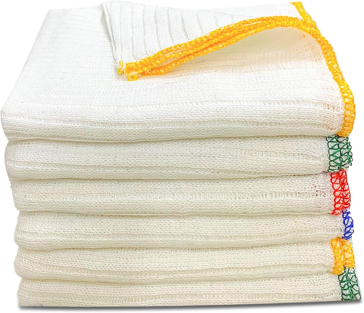 Towelogy® Heavy Duty Cotton Dish Cloths Extra Large SUPER ABSORBENT Cleaning Scrubbing Washing Drying Rags Kitchen Tea Towels Colour Coded Dishcloths MACHINE WASHABLE 38x40cm (Assorted, Pack Of 4)
