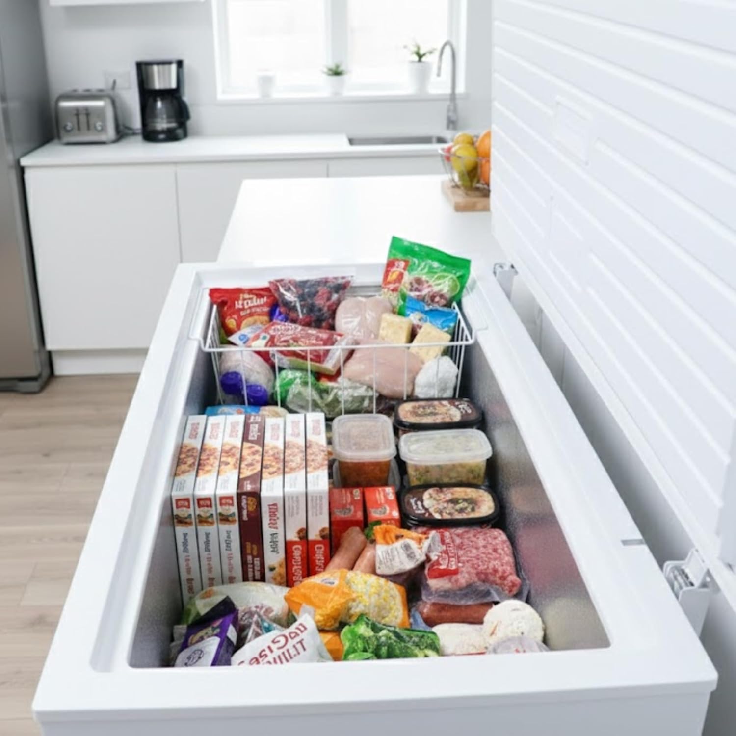HYE Chest Freezer - 299L Freezer, Quiet 41 dB Operation, Mechanical Temperature Control, Freestanding Design, White, Perfect For Utility Rooms, Garages & Outbuildings - RF01CF299W24 - Image 8