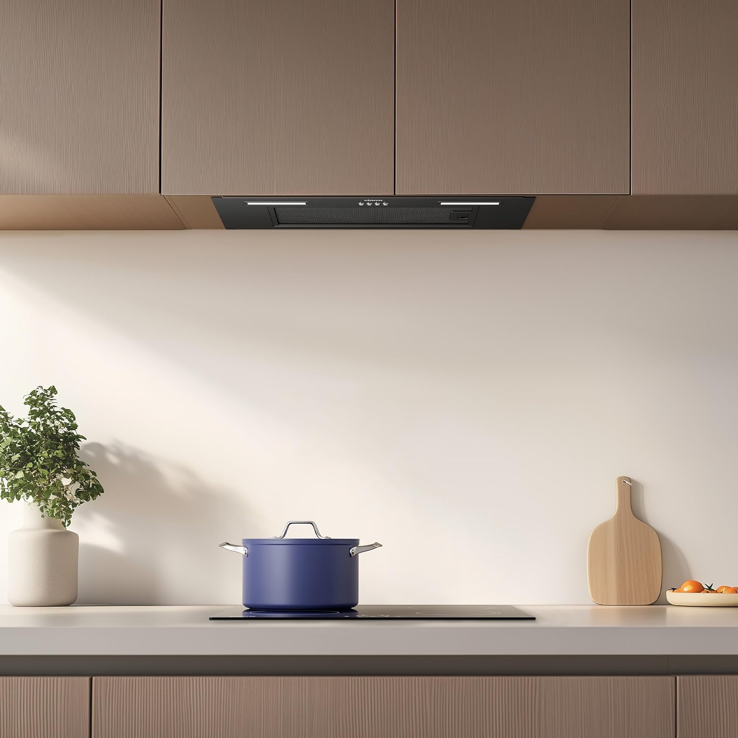 CIARRA CBCB6926A 60cm Integrated Cooker Hood Built-in Kitchen Extractor Fan 3 Speed Settings LED Light UnderCabinet Extractor Hood Energy Efficient & Quiet Operation with CBCF003 Carbon Filters - Image 9