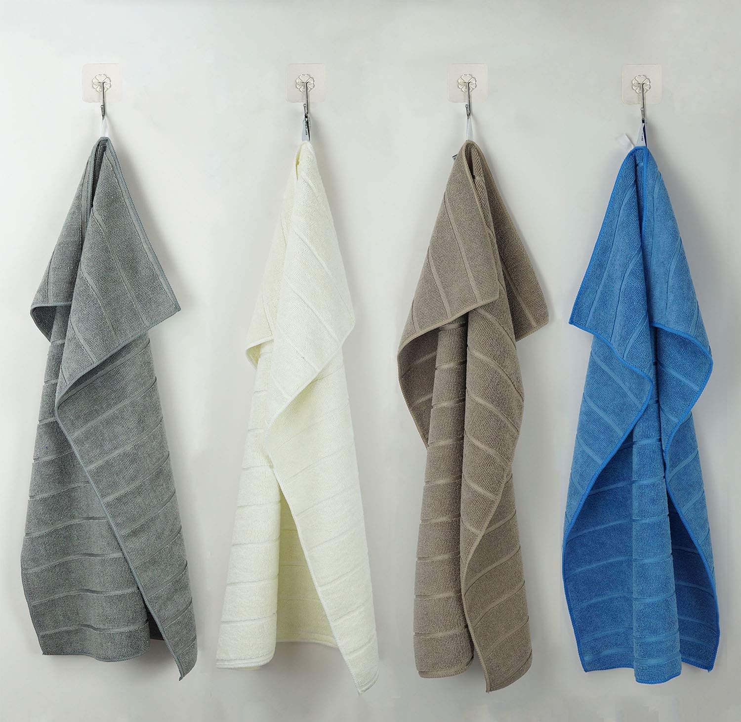 Microfibre Tea Towels, Super Absorbent, Extra Large and Thick Kitchen Towels, Stripe Designed, 50 x 70 cm, Pack of 8, Grey - Image 7