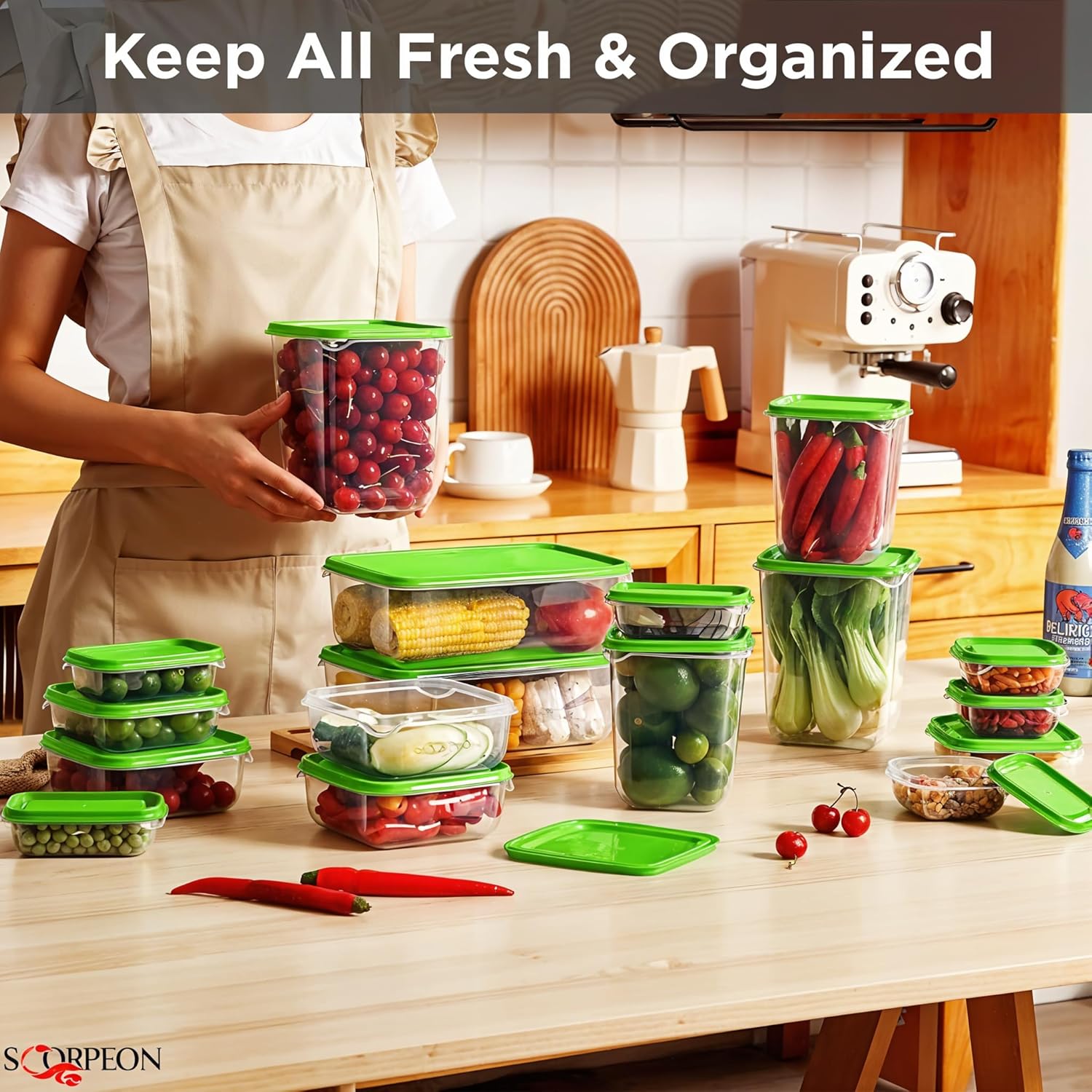 17-Pack Food Storage Containers – BPA-Free, Airtight & Leakproof – Microwave, Freezer & Dishwasher Safe – Cereal, Pasta, Salad, Soup, Meal Prep (180ml–2060ml) - Image 7