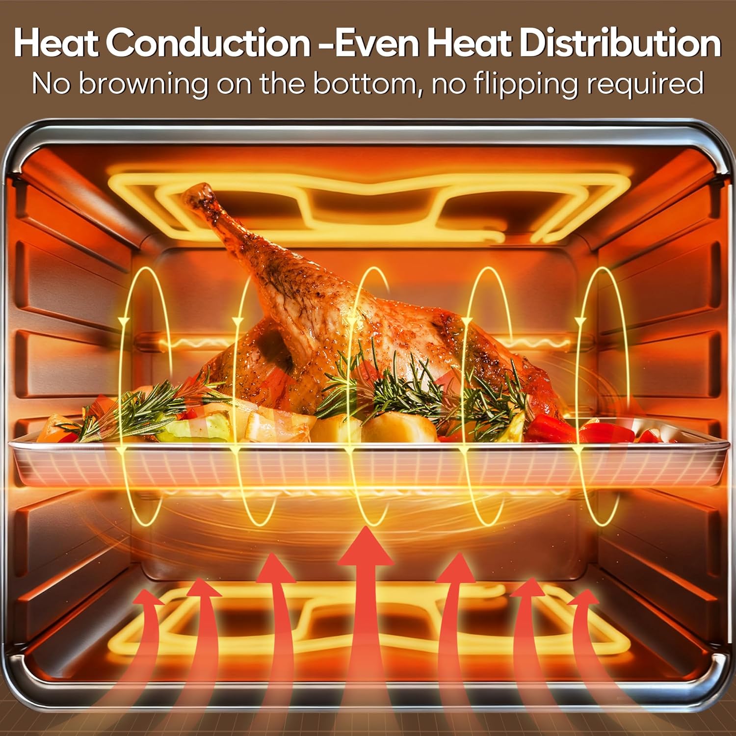 Fire More Baking Tray with Wire Rack, Stainless Steel Cookie Sheet Pan Set, 2 Sets Baking Pans with Cooling Rack for Oven Cooking, Size 23.5 x 17.5 x 2.5 cm - Image 3