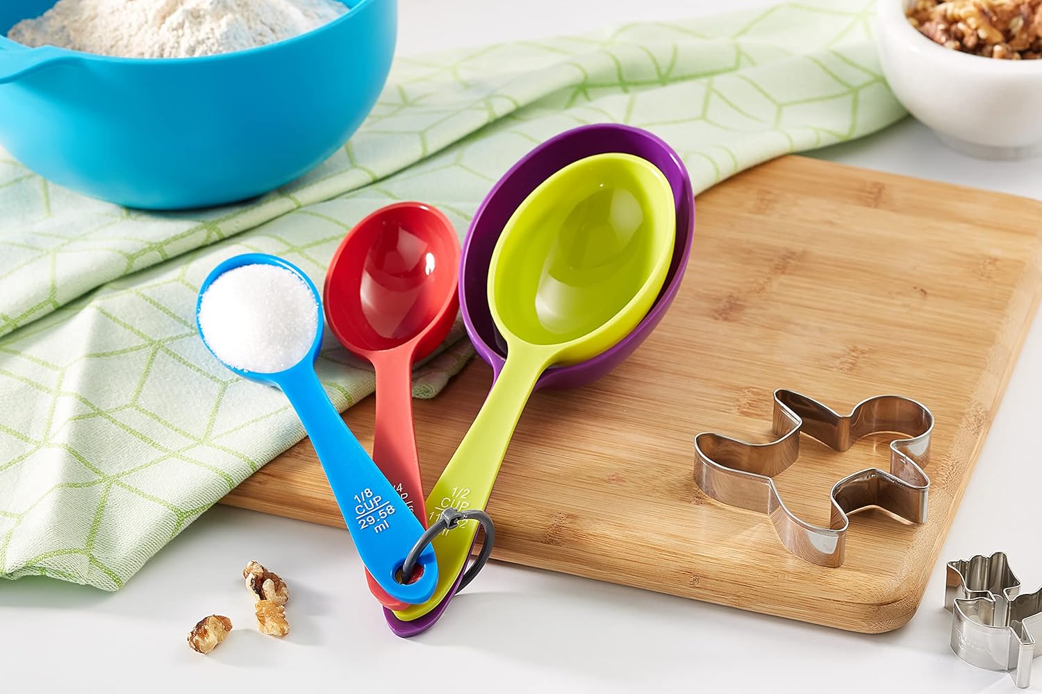 Colourworks 4 Piece Measuring Cup Set, Multi-Coloured Plastic Rainbow Scoops/Spoons Kitchen Utensils, Accessories for Cooking and Baking, Brights - Image 6