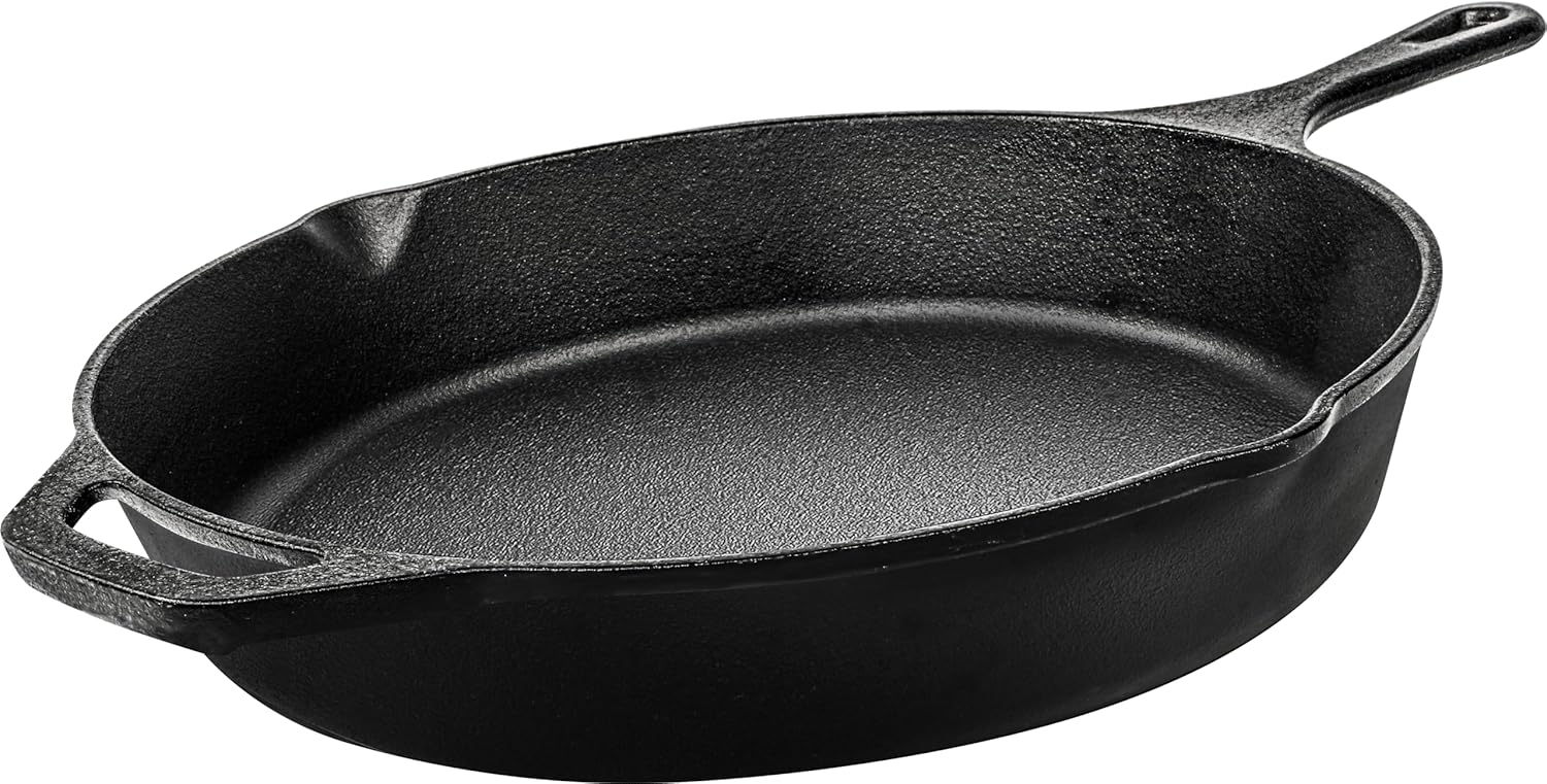 KICHLY 26 cm Pre-Seasoned Cast Iron Skillet Frying Pan with 2 Handles for Ease of use, Induction Compatible Cookware for Indoor & Outdoor Use (10.25 Inch, 26 cm, Cast Iron Pan, Induction Compatible) - Image 7